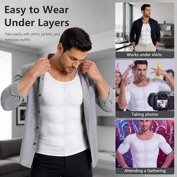Divertida Camisa para Hombre con Traje de Músculos Falsos