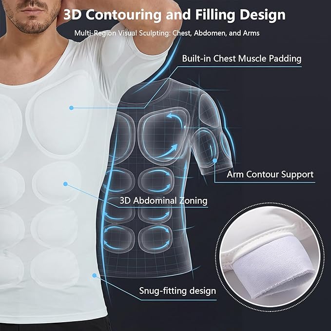 Divertida Camisa para Hombre con Traje de Músculos Falsos