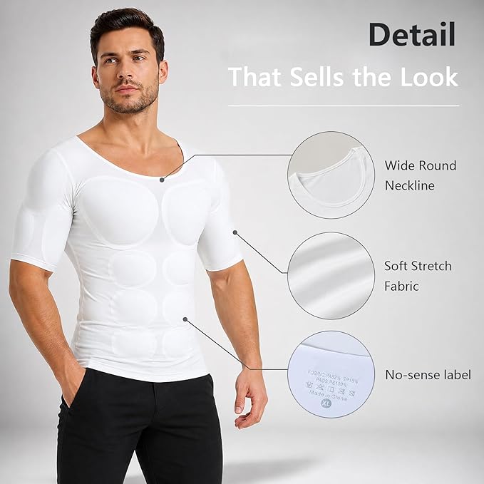 Divertida Camisa para Hombre con Traje de Músculos Falsos